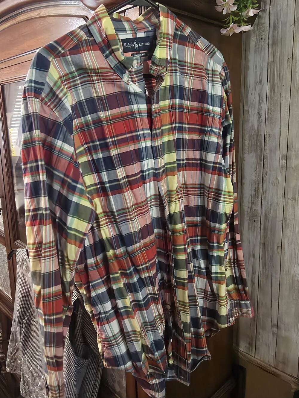 Ralph Lauren CLASSIC Fit Men’s Multicolor Plaid Button-Down Shirt (L)